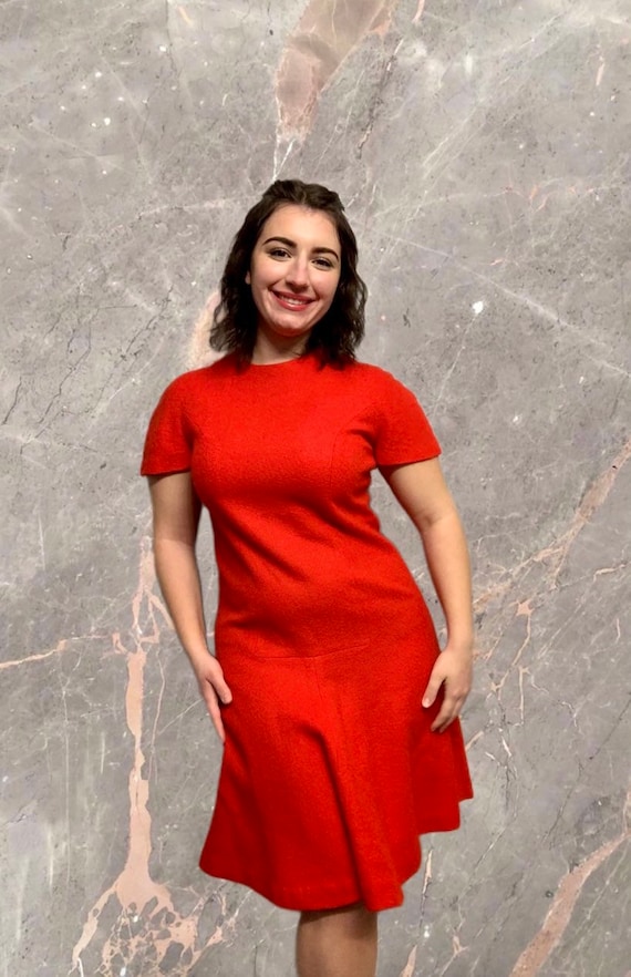 Orange Red Dress Etsy