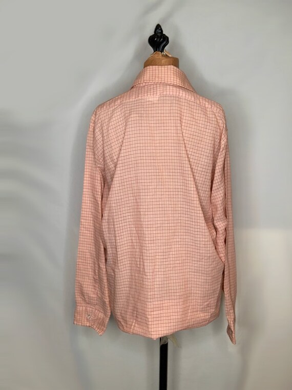 Coral Plaid Button Down - image 3