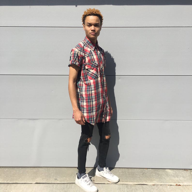 Vintage 1980/'s Multi Colored Short Sleeve Button Up