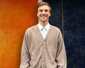 Vintage 1960's Brown/Beige Button Up Cardigan