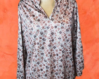 Brown Floral Blouse