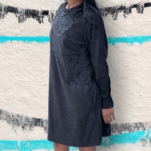 Vintage 1990&#39;s Black Velour Mini Dress