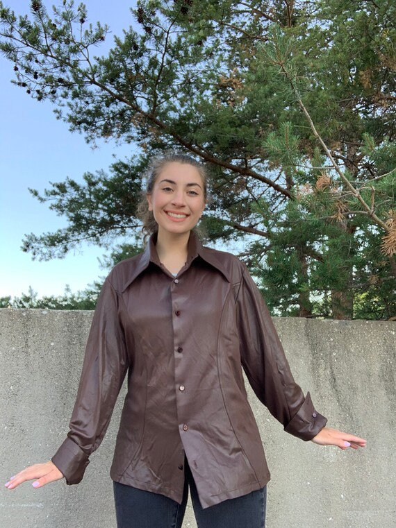 Brown Button Down - image 1