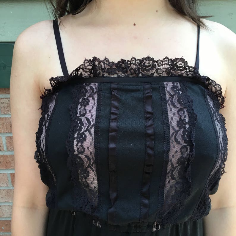 Vintage 1990/'s Lace Maxi Dress With Spaghetti Straps