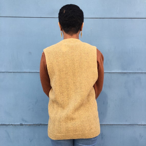 Vintage 1970's Tan Wool Blend Sweater Vest - image 4