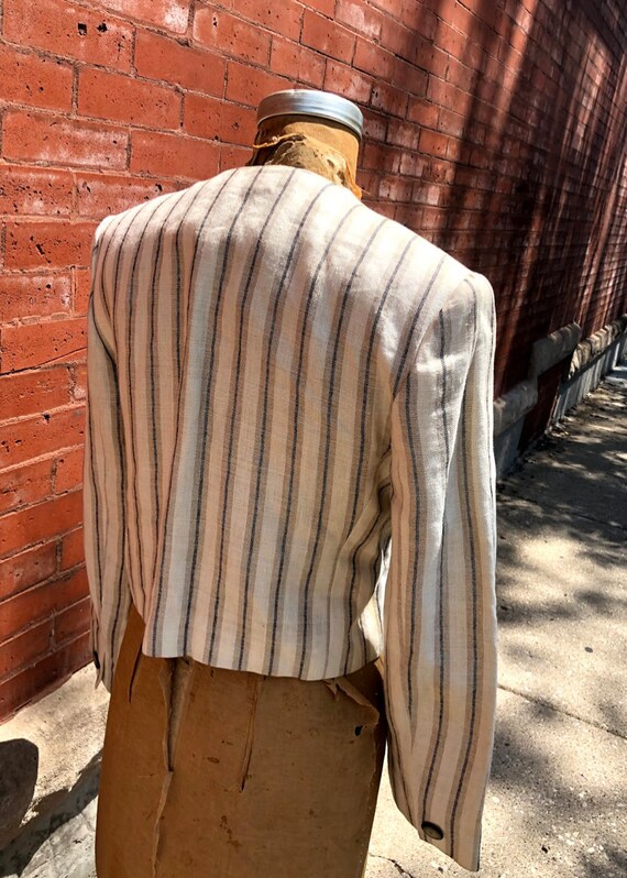 Vintage Striped Cropped Blazer - image 3