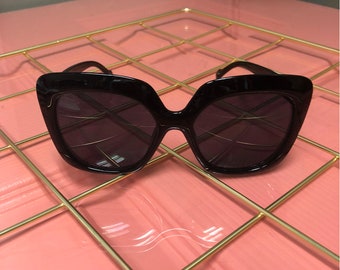 Pluton‎ Fidela Sunglasses Black Square Full rim Made in France H7144 Pluton Fidela Sunglasses Black Square Full Rim Made in  main image 3