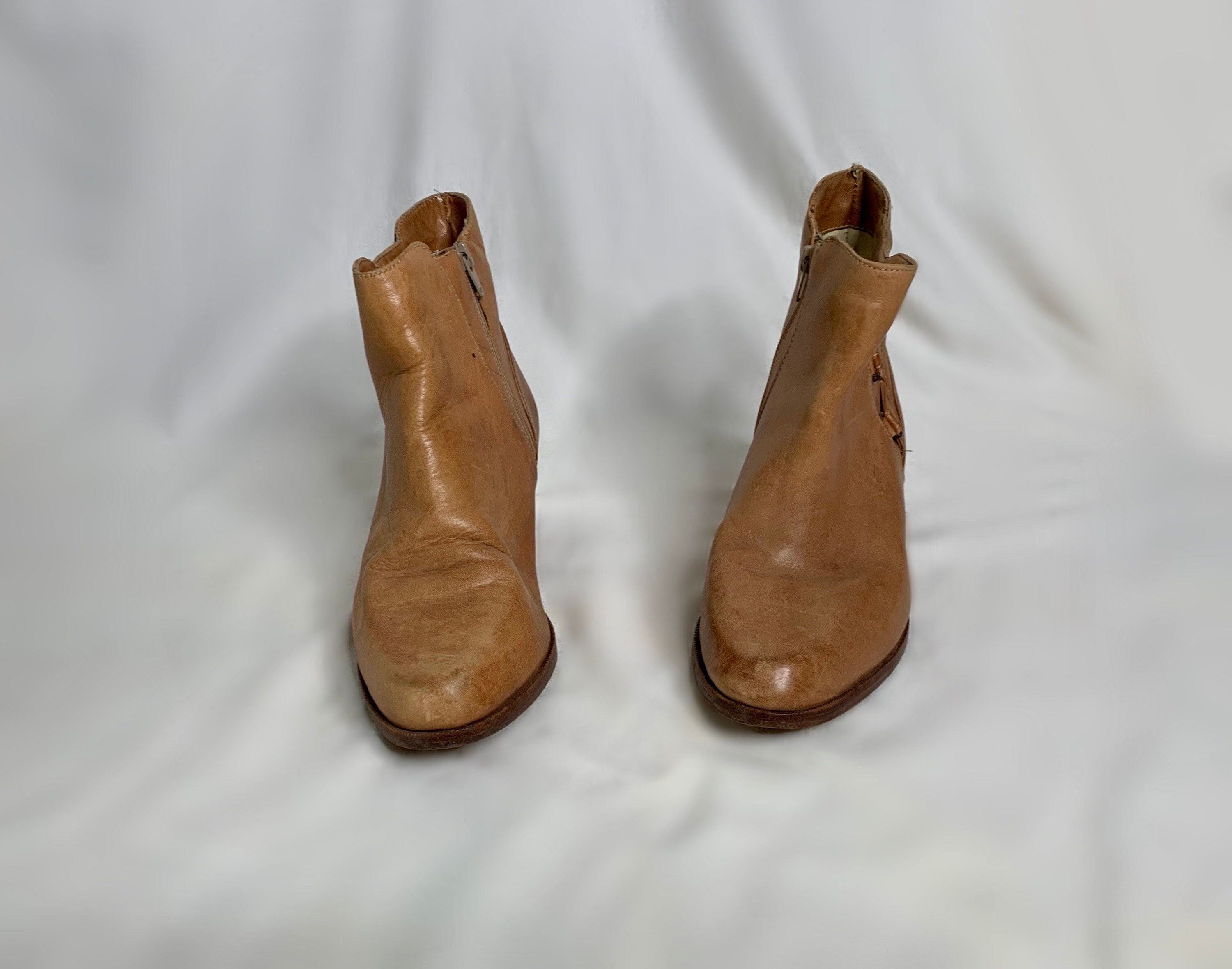 The Brookline Shoe Leather Ankle Boot Sz 10D THE BROOKLINE ANKLE BOOT, BROWN LEATHER VINTAGE SZ 10.5~5098  main image 2