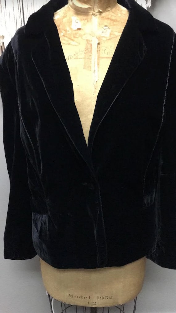 Vintage Suede/velvet Black Blazer ( Plus Size)