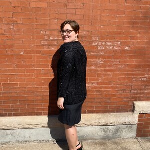 Sequin Beaded Butterfly Blazer