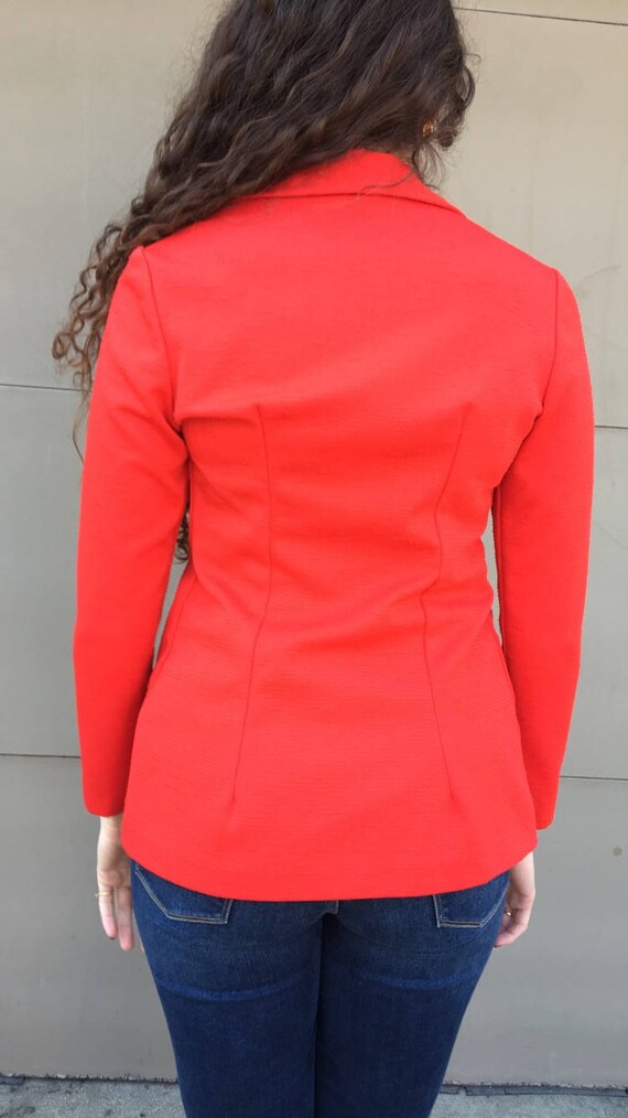 Vintage 1990's Red Lightweight Double Breasted Ja… - image 4
