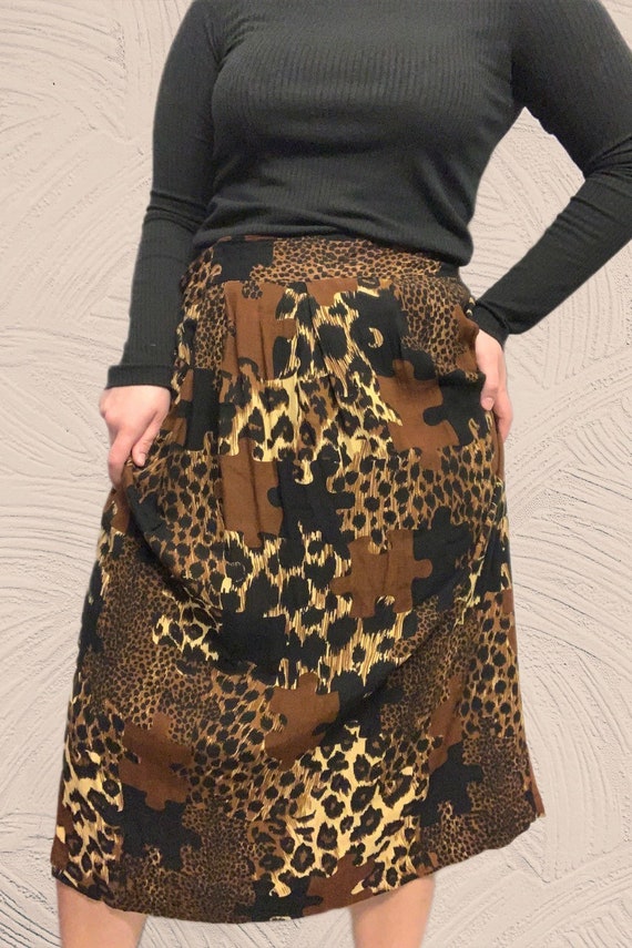 Brown and Black Leopard Skirt