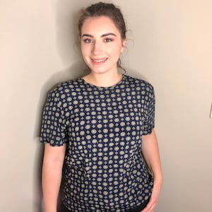 Retro Navy Blouse
