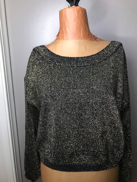 Vintage Black/ Gold Cara Soho Cropped Sweater