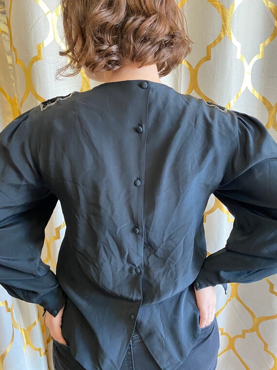 Sparkly Bow Silk Blouse - image 2