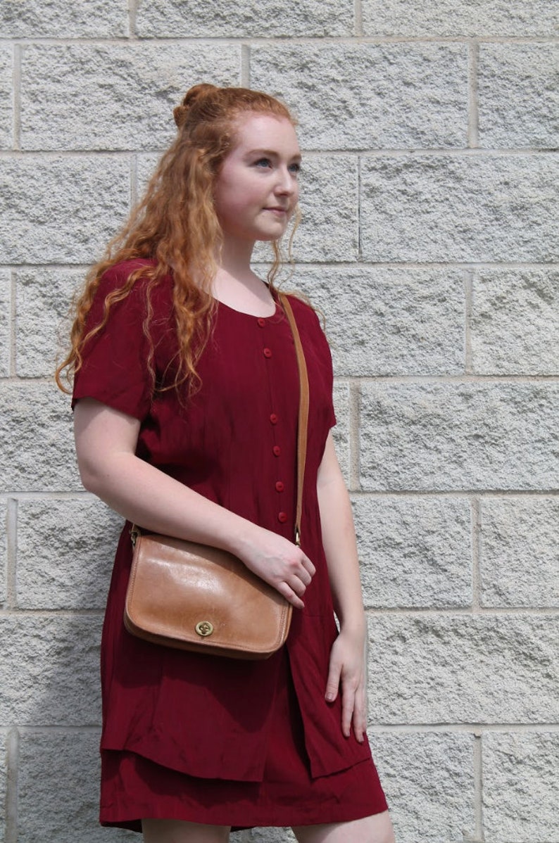 Vintage Button Down Maroon Dress