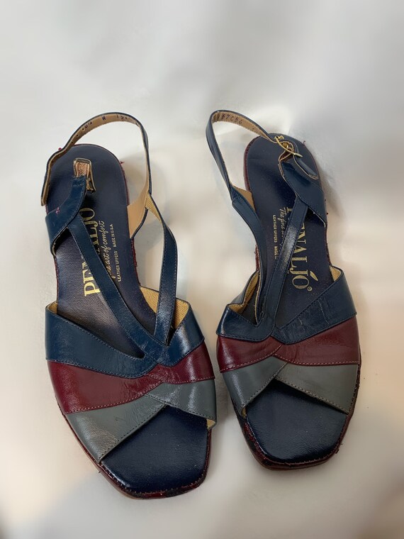 Penaljo Navy Leather Sandals - image 2