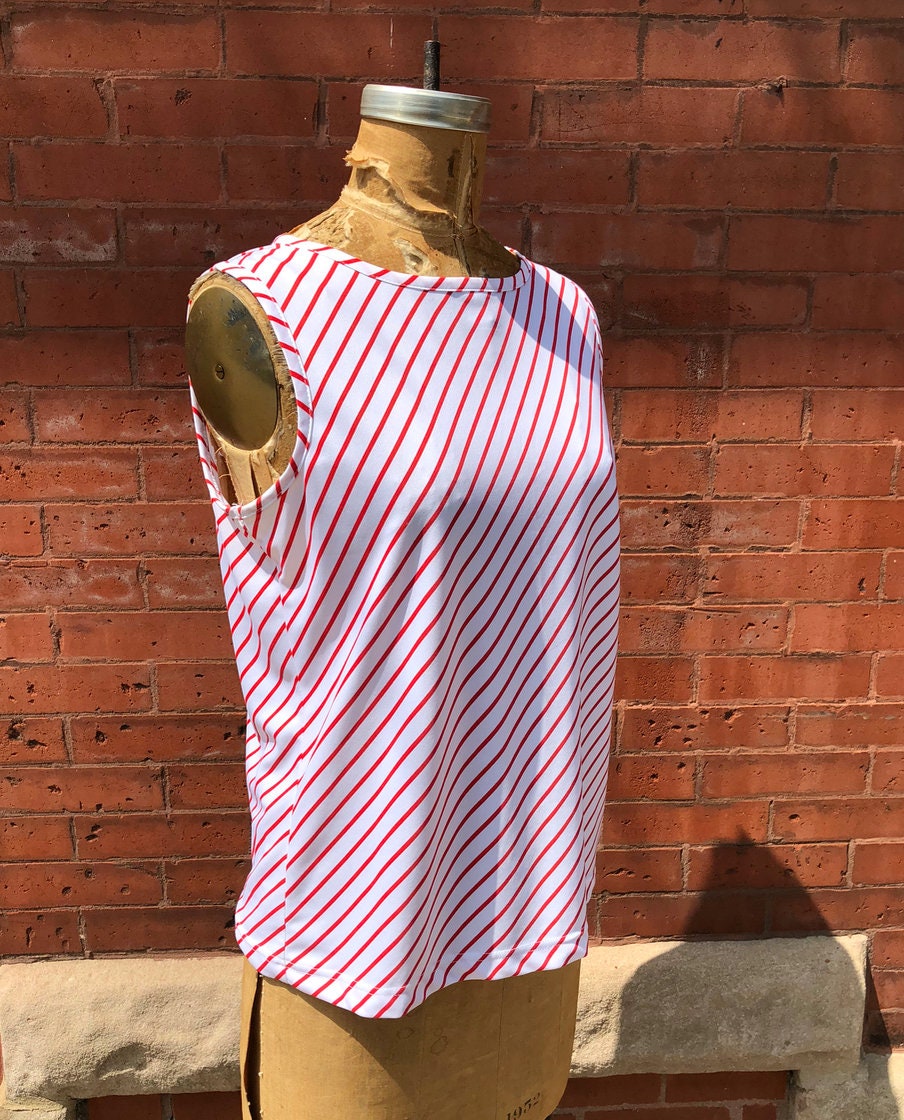 Retro Stripe Tank - Red / White
