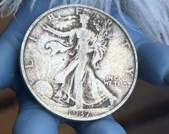 1937 S Walking Liberty Silver Half Dollar In Circulated Condition. Nice Stacker And Better Date Collector!