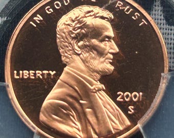 2001 S Lincoln Memorial Cent PCGS Graded Proof 69 Red Deep Cameo. Beautiful Penny!