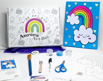 DIY Rainbow Painting Kit – Fun Canvas Art for Kids