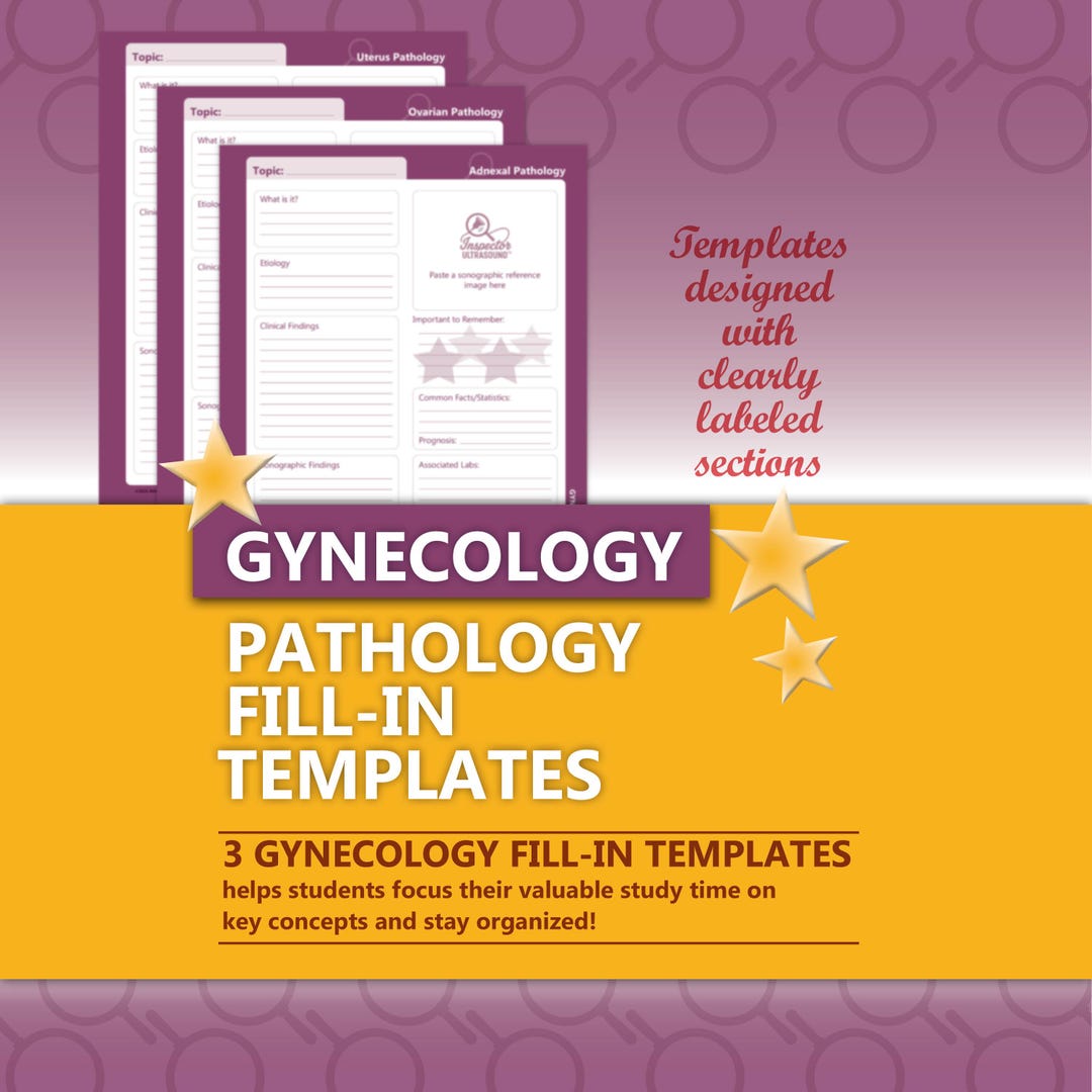 Gynecology Ultrasound Binder-ready Pathology Fill-in Templates Color ...