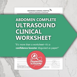 Ultrasound Abdomen Complete Clinical Worksheet – Sonography Practice & Teaching Tool for Ultrasound