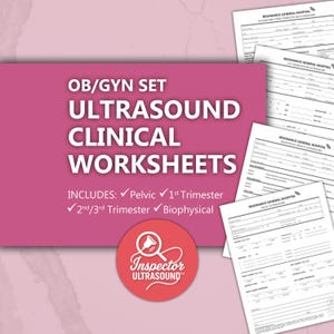 Ultrasound OB/GYN Clinical Worksheet Set – Sonography Practice & Teaching Tool for Ultrasound