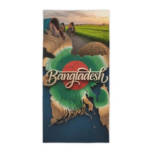 Bangladesch Karte Strandtuch, Tropical Vibes Strand Accessoire, Sommer Dekor, Reise Souvenir, Picknick Essential, Geschenk für Reisende