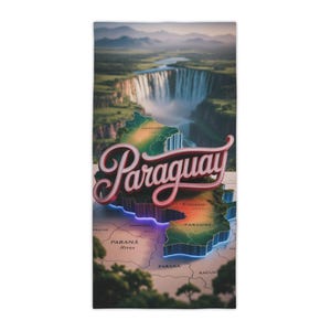 Paraguay Map Strandtücher: Lebhaftes Sommerzubehör für Reisen, Strandtage, Poolpartys, Picknicks, Geschenke