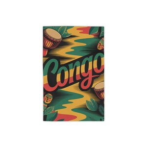 Toalla de playa con diseño vibrante del Congo: poliéster suave y de secado rápido