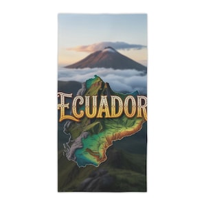 Ecuador Reise-Strandtuch | Tropisches Kartendesign | Perfekt für Sommer, Urlaub, Pool-Tage, Geschenk für Reisende, Strand Essentials