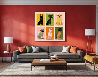 Impresión de arte de pared de perro, decoración de pared de animales, regalo para amantes de los perros, descarga digital o póster enviado