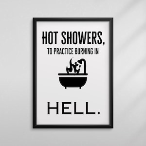 Impresión de pared para baño, impresión moderna para baño, póster minimalista, decoración divertida para baño, letrero imprimible para baño, descarga digital