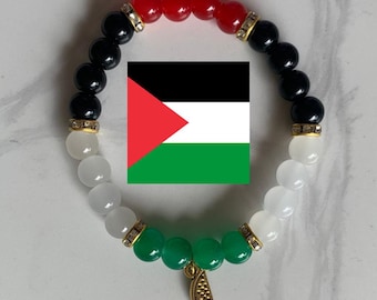 Palestine Flag Beaded Bracelet