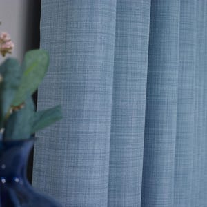 Extra Wide Curtain 98% Blackout Linen Curtain for Bedroom, Living Room. Rod Pocket, Grommet, Hook and Ring Options for Rod Nursery