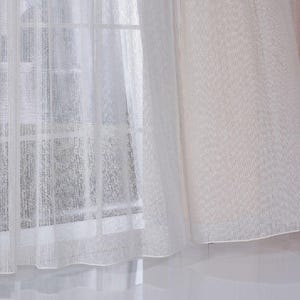 Soft Sheer Curtains for Living Room, Non ironing needed , Natural Window Panels, Custom Size Elegant Sheer Curtains, Curtain for Badroom