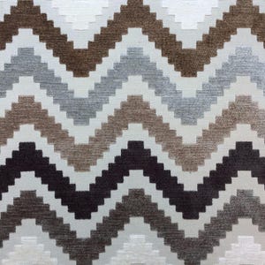 Romo Modern Geometric Chevron Raised Chenille Fabric Marlow/doeskin By The Yard