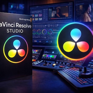 DaVinci Resolve Studio videobewerkingssoftware, een gebruiksvriendelijke en professionele editor met kleurcorrectietool voor makers en filmmakers. Snelle levering en hoge kwaliteit.