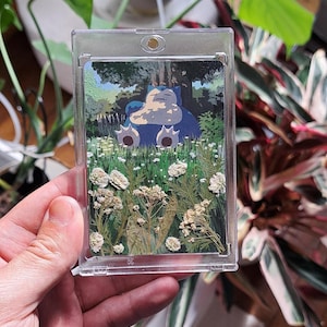 Carta Pokémon personalizada à mão | Pintura acrílica e flores secas | Carta de arte exclusiva TCG