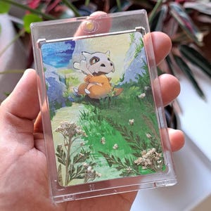 Carte Pokémon customisée à la main | Peinture acrylique & fleurs séchées | Carte artistique unique TCG