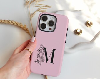 Custom Pink Monogram Phone Case | Personalized Initial, iPhone 17 Pro Max Air, Google Pixel, Samsung Galaxy