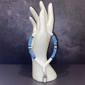 Blue / White Keychain Wristlet