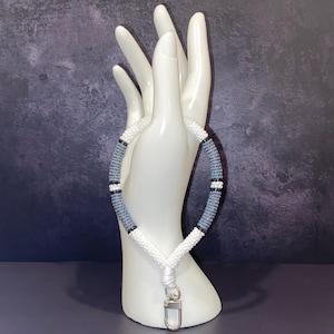Gray / White Keychain Wristlet