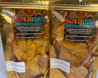 Dehydrated Pineapple Slices: No Sugar Added, Cocktail & Snack Fruit (2 x 100g Bags)