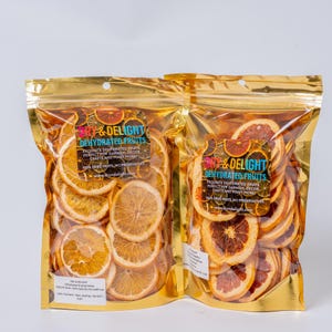 Citrus Garnish Duo | Dried Orange & Grapefruit Slices | Dehydrated Fruit for Cocktails, Teas, Baking / Gift Boxes