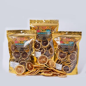 Dehydrated Lemon Slices | Dried Citrus for Cocktails, Tea, Baking, Garnish & Crafts | All-Natural Dried Lemon Wheels. 3 Medium Packs