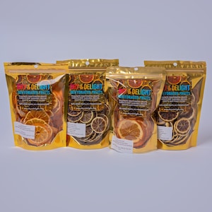 4-Pack Dehydrated Citrus | Lemon, Lime, Orange & Tangerine Slices (50g Each) | Dried Fruit for Cocktails, Tea, Baking/ Gifts