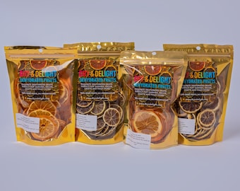 Getrocknete Zitrusscheiben 4er-Pack: Zitrone, Limette, Orange, Mandarine - Cocktail & Backen