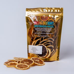 Dehydrated Lemon Slices | Dried Citrus for Cocktails, Tea, Baking, Garnish & Crafts | All-Natural Dried Lemon Wheels, 100 grams